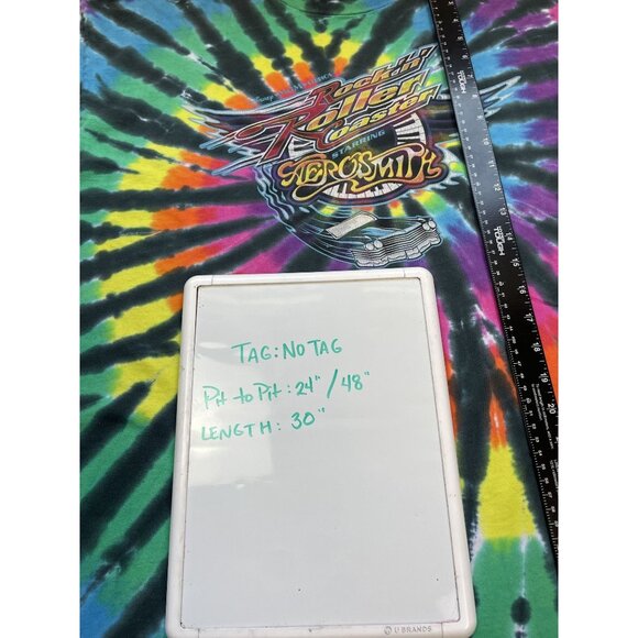 Vintage Single Stitch Disney Aerosmith Graphic Tee 2XL Tie Dye - Picture 5 of 12